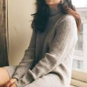 Garage Clothing Turtle Neck Sweater Dress Grey